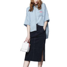 Spring Fashion Plain 3/4 Sleeve Camisa de mujer